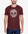 La Pop Art Men's Short Sleeves Premium Blend Word Art T-shirt In Burgundy