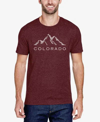 La Pop Art Men's Short Sleeves Premium Blend Word Art T-shirt In Burgundy