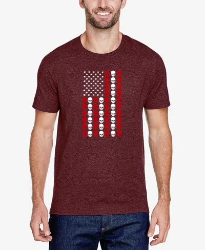 La Pop Art Men's Skull Flag Premium Blend Word Art T-shirt