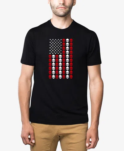 La Pop Art Men's Skull Flag Premium Blend Word Art T-shirt