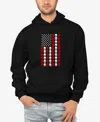 La Pop Art Men's Skull Flag Word Art Hooded Sweatshirt