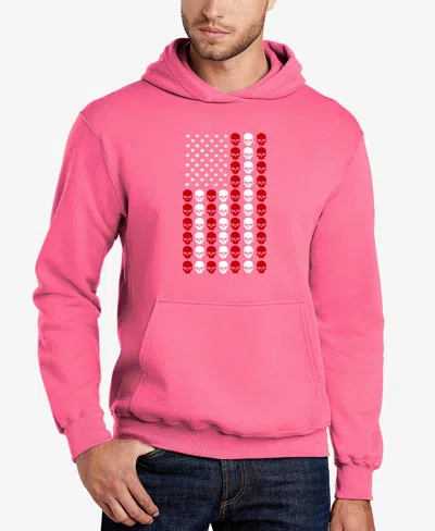 La Pop Art Men's Skull Flag Word Art Hooded Sweatshirt