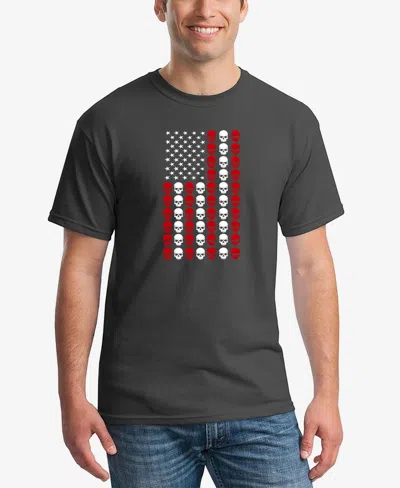 La Pop Art Men's Skull Flag Word Art T-shirt