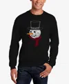 La Pop Art Men's Snowman Face Word Art Crewneck Sweatshirt
