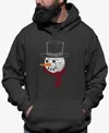 La Pop Art Men's Snowman Face Word Art Hooded Sweatshirt