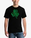 La Pop Art Men's Premium Blend St. Patrick's Day Shamrock Word Art Graphic T-shirt In Black