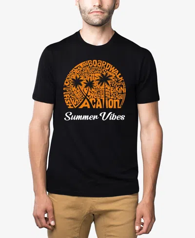 La Pop Art Men's Summer Vibes Premium Blend Word Art T-shirt In Black