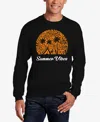 La Pop Art Men's Summer Vibes Word Art Crewneck Sweatshirt In Black