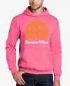 La Pop Art Men's Summer Vibes Word Art Hooded Sweatshirt In Pink
