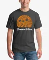La Pop Art Men's Summer Vibes Word Art T-shirt In Dark Grey