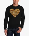 La Pop Art Men's Thanksgiving Heart Word Art Crewneck Sweatshirt In Black