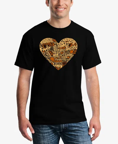 La Pop Art Men's Thanksgiving Heart Premium Blend Word Art T-shirt In Black