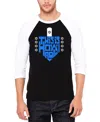 La Pop Art Men's This Is How I Roll Raglan Baseball Word Art T-shirt In Black,white