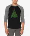 La Pop Art Men's We Wish You A Merry Christmas Raglan Baseball Word Art T-shirt