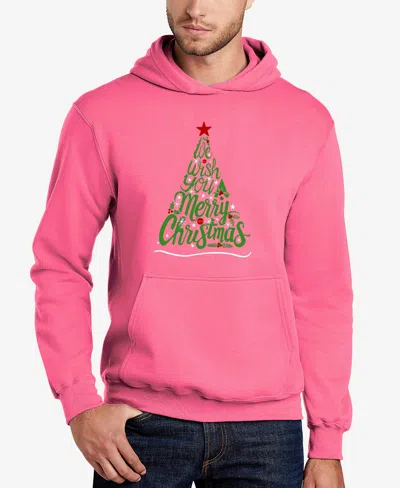 La Pop Art Men's We Wish You A Merry Christmas Word Art Hooded Sweatshirt
