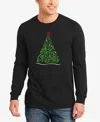 La Pop Art Men's We Wish You A Merry Christmas Word Art Long Sleeve T-shirt