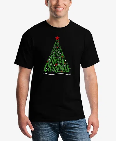 La Pop Art Men's We Wish You A Merry Christmas Word Art T-shirt