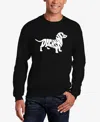 La Pop Art Men's Word Art Crewneck Dachshund Sweatshirt In Black