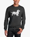 La Pop Art Men's Word Art Crewneck Dachshund Sweatshirt In Dark Gray