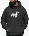 La Pop Art Men's Word Art Dachshund Long Sleeve Hooded Sweatshirt In Dark Gray