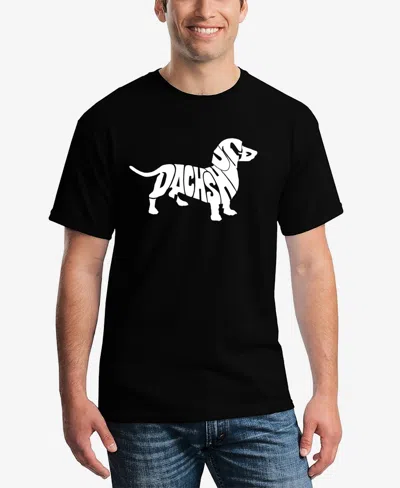La Pop Art Men's Word Art Dachshund Short Sleeve T-shirt In Black