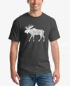 La Pop Art Men's Word Art Moose Short Sleeve T-shirt In Dark Gray