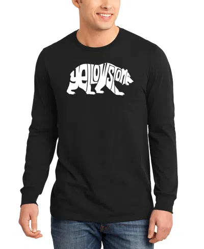 La Pop Art Men's Yellowstone Bear Word Art Long-sleeve T-shirt In Black