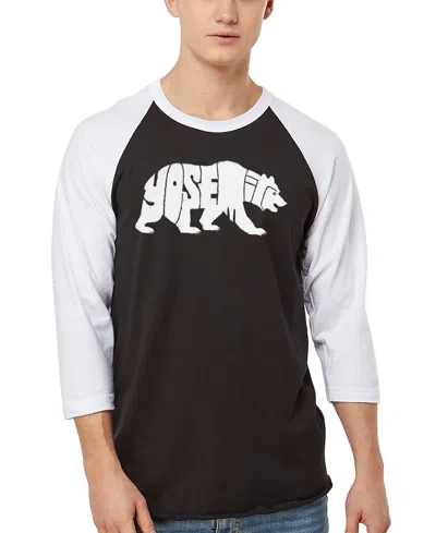 La Pop Art Men's Yosemite Bear Word Art Raglan-sleeve T-shirt In Multi