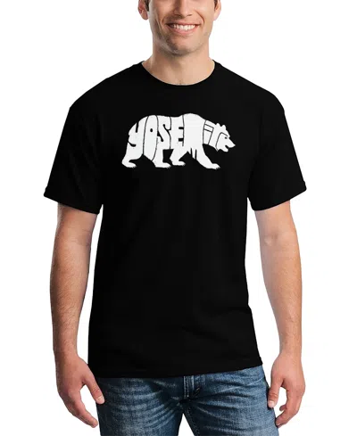 La Pop Art Men's Yosemite Bear Word Art T-shirt In Black