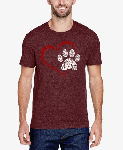 La Pop Art Paw Heart In Burgundy