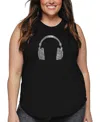 La Pop Art Plus Size Have Yourself A Merry Little Christmas Word Art Tank Top In Black