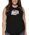La Pop Art Plus Size Have Yourself A Merry Little Christmas Word Art Tank Top In Black