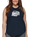 La Pop Art Plus Size Crazy Little Thing Called Love Word Art Tank Top In Blue