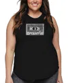 La Pop Art Plus Size Have Yourself A Merry Little Christmas Word Art Tank Top In Black