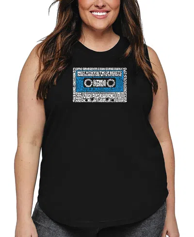 La Pop Art Plus Size 80's One Hit Wonders Word Art Tank Top In Black