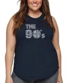La Pop Art Plus Size 90's Music Word Art Tank Top In Blue