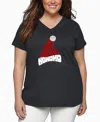 La Pop Art Plus Size All I Want For Christmas Is You Word Art V-neck T-shirt In Animal Print