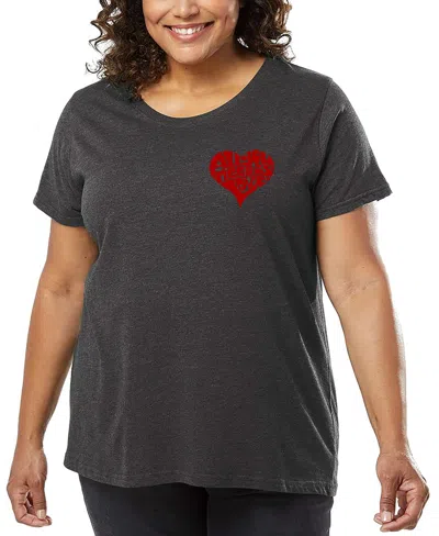 LA POP ART PLUS SIZE ALL YOU NEED IS LOVE WORD ART T-SHIRT