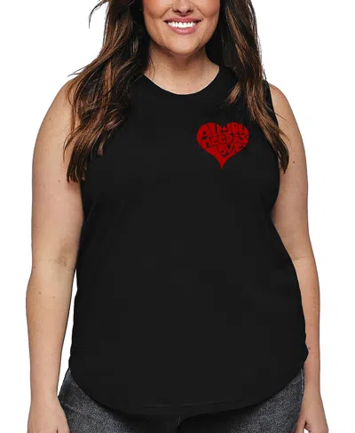 LA POP ART PLUS SIZE ALL YOU NEED IS LOVE WORD ART TANK TOP
