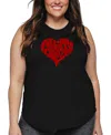 La Pop Art Plus Size Have Yourself A Merry Little Christmas Word Art Tank Top In Black