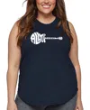 La Pop Art Plus Size All You Need Is Love Word Art Tank Top In Blue