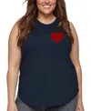 La Pop Art Plus Size Crazy Little Thing Called Love Word Art Tank Top In Blue