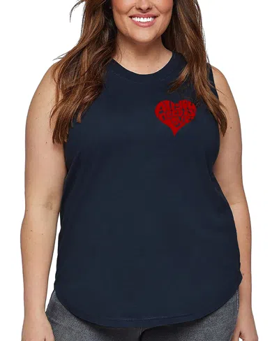 LA POP ART PLUS SIZE ALL YOU NEED IS LOVE WORD ART TANK TOP
