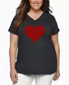 La Pop Art Plus Size All I Want For Christmas Is You Word Art V-neck T-shirt In Gray