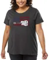 La Pop Art Plus Size America Rocks Word Art T-shirt In Black