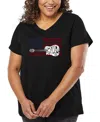 La Pop Art Plus Size Have Yourself A Merry Little Christmas Word Art V-neck T-shirt In Black