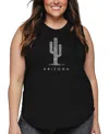 La Pop Art Plus Size Arizona Cities Word Art Tank Top In Black