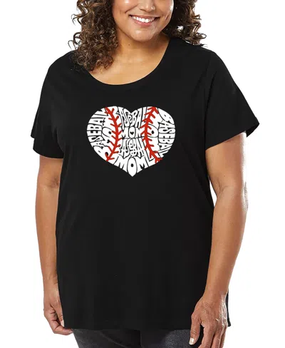 LA POP ART PLUS SIZE BASEBALL MOM WORD ART T-SHIRT