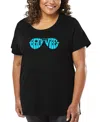 La Pop Art Plus Size All I Want For Christmas Is You Word Art V-neck T-shirt In Black