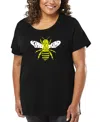 La Pop Art Plus Size Bee Kind Word Art T-shirt In Black